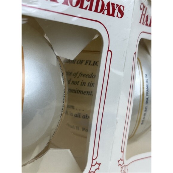 4 Rare VTG 80s 90s New Happy Holidays Aircraft Flight History Bulb Ornaments USA - Picture 10 of 16